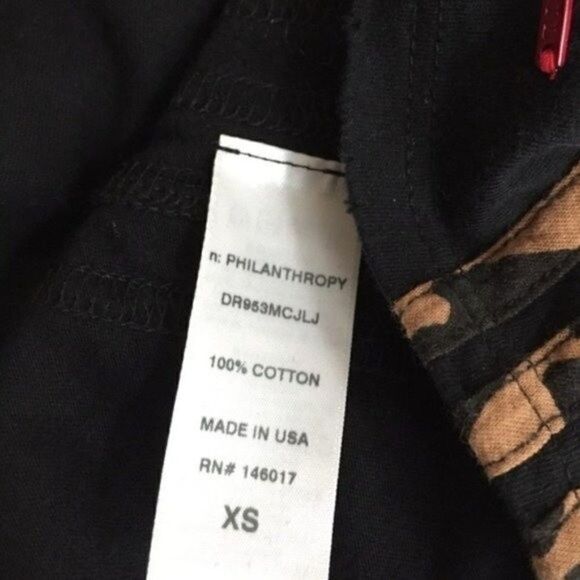 N:Philanthropy midi Dress black Leopard Alice Dress ruched cheetah XS BoxI - Picture 4 of 7